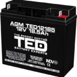 Acumulator TED 12V 18.5Ah AGM plumb acid terminal T3 181mm x 76mm x h167mm
