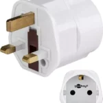 Adaptor priza EU SCHUKO - priza UK cu pamantare pentru calatorii Goobay