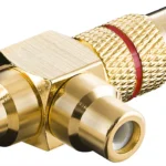 Adaptor RCA Y tata la 2x mama inel rosu versiune aurita Goobay