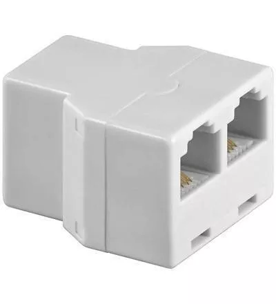adaptor-rj11-mama-la-2x-rj11-mama-alb-goobay Adaptor RJ11 mama la 2x RJ11 mama alb Goobay - imagine 1