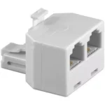 Adaptor RJ11 tata la 2x RJ11 mama alb Goobay
