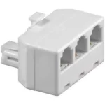 Adaptor RJ11 tata la 3x RJ11 mama alb Goobay