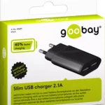 Alimentator 230V la 2x USB 2.1A negru Goobay