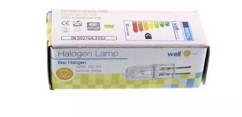 bec-halogen-eco-g635-52w-230v-sticla-clara-well Bec halogen eco G6.35 52W 230V sticla clara Well - imagine 1