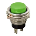 Buton 1 circuit 2A 250V OFF-(ON) fara retinere verde 09065ZO