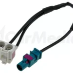 Cablu adaptor antena auto Fakra mufa tata - 2x Fakra soclu mama 0.25m Audi RNS-E 4CARMEDIA