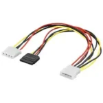 Cablu adaptor sata la 2x Molex 5.25 mama si tata 30cm Goobay