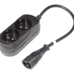 Cablu alimentare adaptor de la UPS IEC C14 la 2x cupla schuko 0.3m JONEX