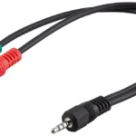 Cablu audio stereo Jack 3.5 mm 4 pini tata la 2x 3.5 mm 3 pini mama 0.3m Goobay