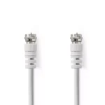 Cablu coaxial Nedis F tata - F tata 1.5m alb
