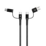 Cablu de date si incarcare 4in1 1m 3A Well negru