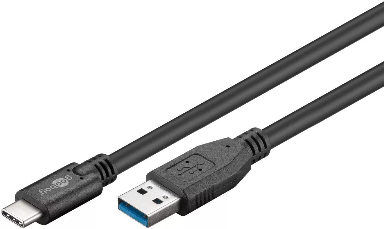 cablu-de-incarcare-si-sincronizare-usb-30-usb-type-c-3m-3a-15w-negru-goobay Cablu de incarcare si sincronizare USB 3.0 - USB TYPE C 3m 3A 15W negru Goobay - imagine 1