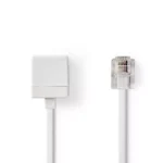 Cablu extensie telefonie RJ11 tata - RJ11 mama 10m alb Nedis