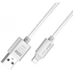 Cablu METAL iPhone Golf 10i argintiu 1m 2.1A Fast Charging