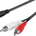 Cablu RCA mufa tata x2 - Jack 3.5 mm 3 pini mama 1.4m Goobay