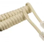 Cablu receptor spiralat 2m RJ9 (4P4C) 7/0.10 CCS alb Well