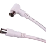 Cablu RF video alb mufa dreapta si la 90 grade 10m