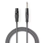 Cablu stereo XLR 3 pini mama - JACK 6.5 mm tata 3m gri NEDIS
