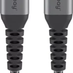 Cablu textil USB TYPE C tata-tata 0.5m 3A mufe metalice argintiu Goobay