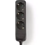 Cap prelungitor Nedis 3 prize protectie contacte fara cablu negru