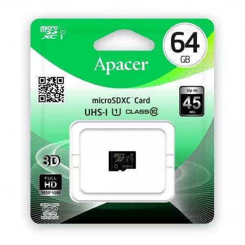card-microsdxc-uhs-i-64gb-clasa-10-cu-adaptor-sd-apacer Card microSDXC UHS-I 64GB Clasa 10 cu adaptor SD Apacer - imagine 1