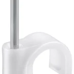 Cleme clips fixare cablu rotund plastic cu cui 4mm alb 100buc Goobay