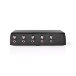 Comutator audio analogic Nedis 4x (2x RCA Stereo mama) - 1x RCA Stereo mama +iesire casti negru