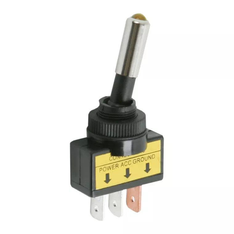 comutator-cu-brat-1-circuit-20a-12v-off-on-cu-led-galben-cu-retinere Comutator cu brat 1 circuit 20A 12V OFF-ON cu LED galben cu retinere - imagine 1