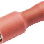 Conector rotund papuc 4mm mama rosu