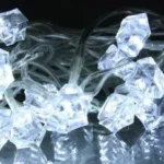 Ghirlanda electrica luminoasa decorativa forma diamant 20 LED albe lumina rece cablu transparent WELL