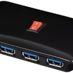 HUB USB 3.0 la 4x USB +alimentator tata-mama negru GOOBAY