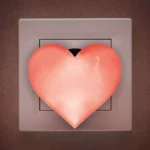 Lumina de veghe model inima rosu 7LED 1W 58x61x61mm Phenom