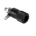 Mufa banana 4mm mama din plastic negru 12mm montabila panou