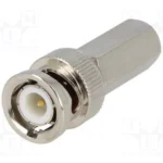 Mufa BNC tata prin insurubare pentru cablu RG6U pin aurit