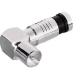 Mufa COAXIAL tata tip compresie cotit 90 grade max 7mm