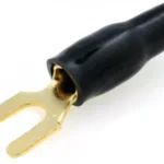 Papuc Terminal tip furca 5mm2 M4 aurit izolat negru ACV 30.4440-03