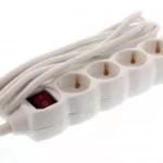 Prelungitor 6 prize 5m alb cu intrerupator cablu 3xG1.5mmp Well