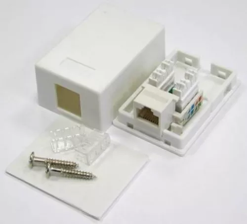 priza-simpla-utp-cat5-rj45-neecranat-pe-tencuiala-well Priza simpla UTP cat5 RJ45 neecranat pe tencuiala Well - imagine 1