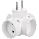 R-43 Conector AC supply splitter Layout 2P Type round flat white TIMEX-ELEKTRO