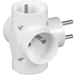 R-47 Conector AC supply splitter Layout 2P Type round white TIMEX-ELEKTRO