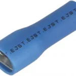 Terminal papuc plat 4.8mm 0.5mm mama 1/2.5 mm2 crimpat pe cablu albastru JST LVDDF2-187A-5