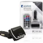 Transmitator Konig FM negru cu telecomanda