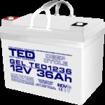 Acumulator AGM VRLA 12V 36Ah Plumb GEL Deep Cycle 195x128x155 mm M6 terminal TED Battery Expert Holland
