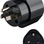 Adaptor de retea tata tip B NEMA 5-15 3pini SUA / Japonia - mama Schuko tip F CEE 7/3 250V 13A 3250W negru Goobay 45354
