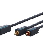 Cablu adaptor Profesional Jack 3.5 mm mama - 2x RCA tata OFC cupru 10cm dublu ecranat aurit Clicktronic 70493