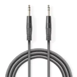 Cablu audio stereo 6.35 mm tata - 6.35 mm tata 5m gri NEDIS