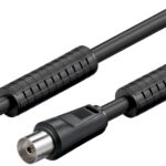 Cablu COAXIAL TV antena 3.5m mama-tata 75 ohm cu ferita 80DB Dublu ecranat negru 50743 Goobay