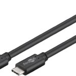 Cablu de incarcare si sincronizare USB type C 1m 3.2 Gen1 PD 60W tata-tata negru Goobay
