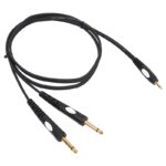 Cablu JACK 3.5 mm STEREO tata - 2x JACK 6.35 mm MONO 3m negru BST PRO