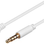 Cablu prelungitor 3m AUX casti 4-pin JACK 3.5 mm STEREO aurit mama-tata AWG28 cupru alb Goobay 62363